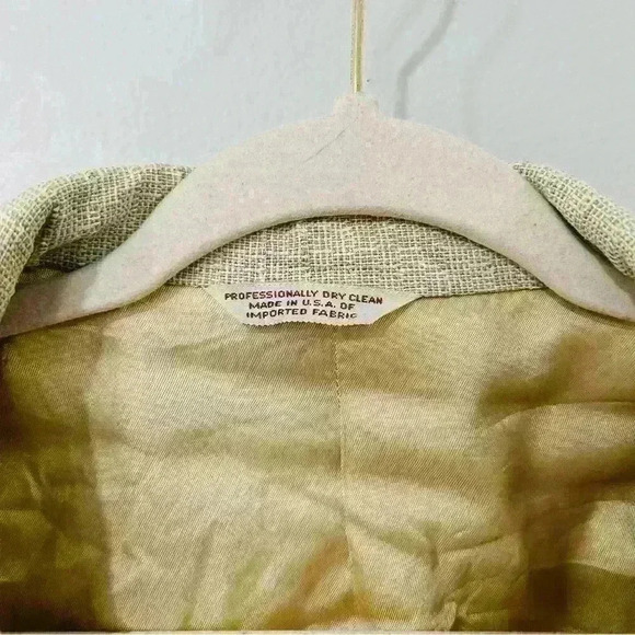 Adolfo Silk And Wool Ivory Beige Blazer Suit Sport Jacket For Men - Picture 2 of 4